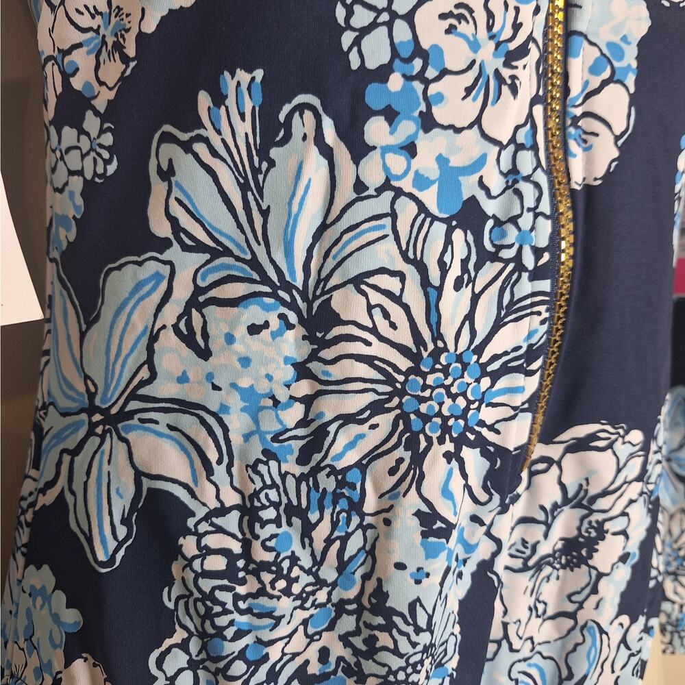 Lilly Pulitzer Randee Rashguard One Piece Swimsuit Low Tide Navy Bouquet All Day - Picture 13 of 14